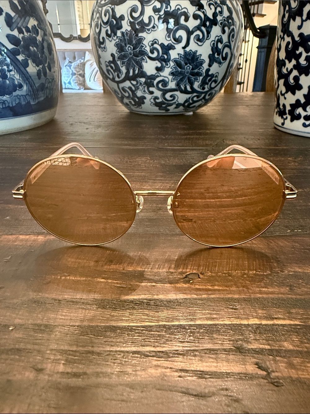 Moncler Women's Rose Gold Mirrored
Round Sunglasses ML 0132-D 33U